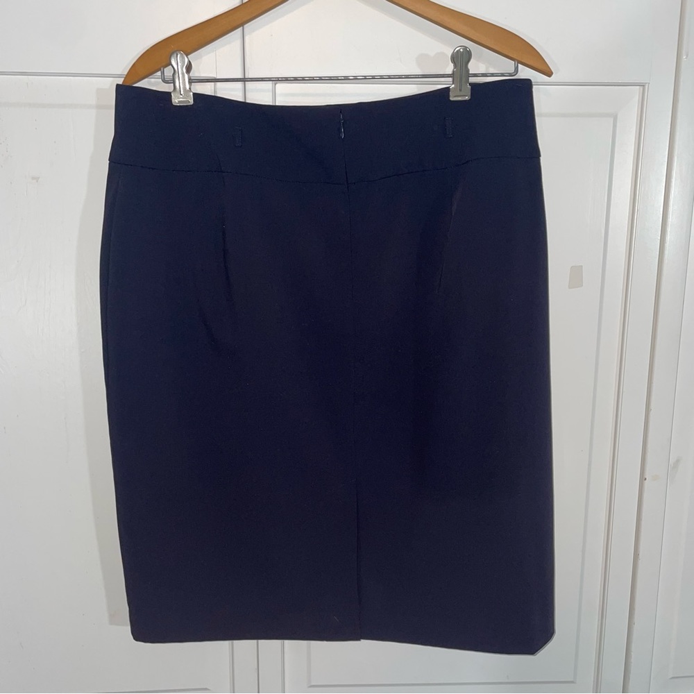 Liz Claiborne Navy Blue Pencil Skirt 14 Office Career Business Work - Picture 3 of 8